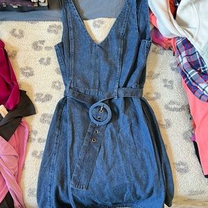 American Eagle Denim V-Neck Dress